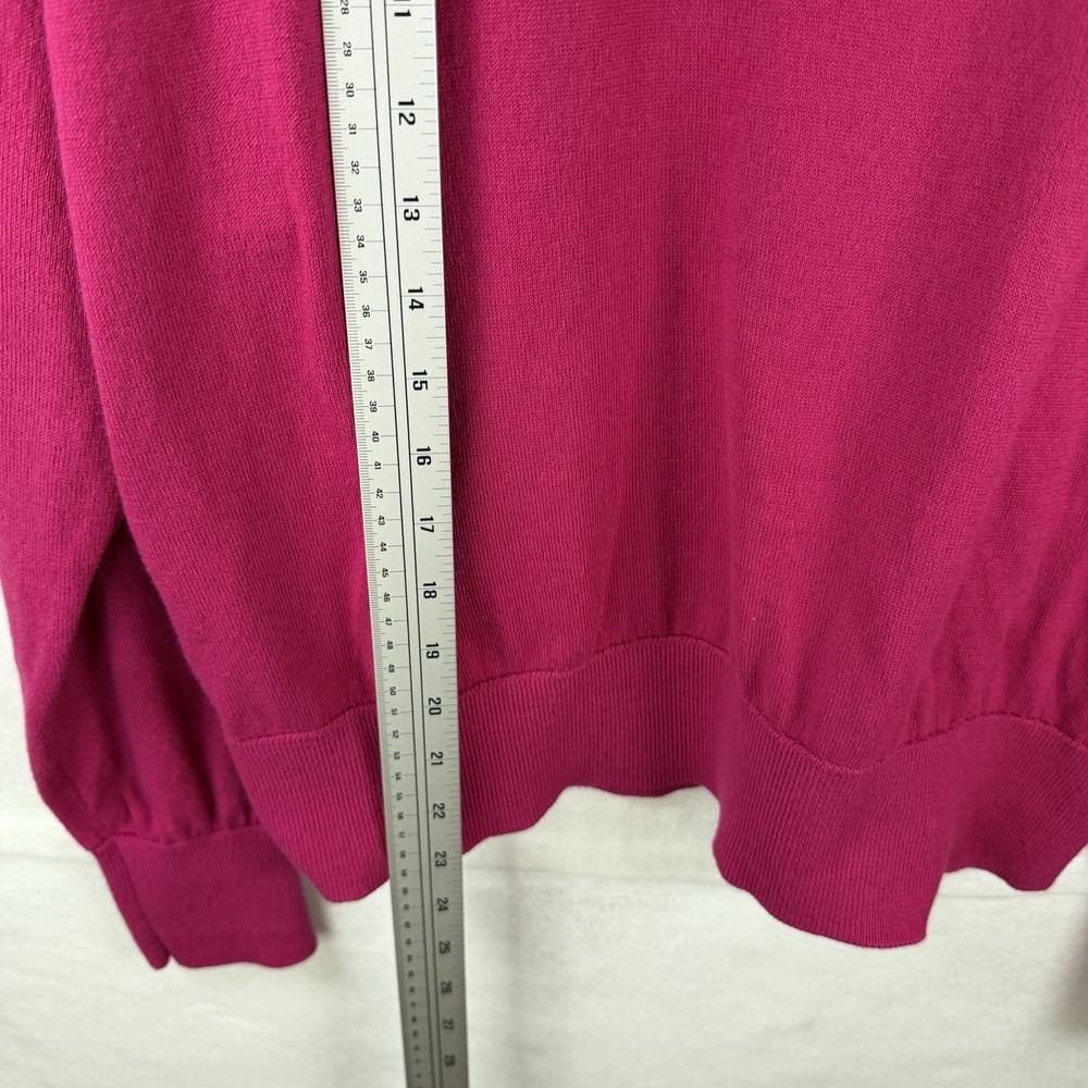 DKNY Vintage Sweater Zipper Shoulder Hot Pink 80's Barbie core Sz M* - Picture 9 of 11
